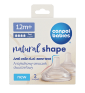 CANPOL BABIES pudelilutid kiire NATURAL SHAPE Anti-colic, voolavusega, 12m+, 2 tk., 21/753