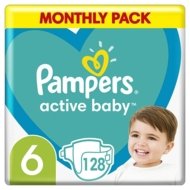 PAMPERS mähkmed ACTIVE BABY, Suurus 6, 128 tk., 13-18 kg.