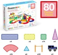 PICASSO TILES magnetkonstruktor Race track 80 tk., PTR80