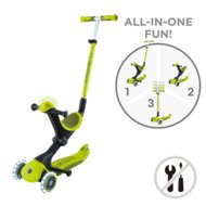 GLOBBER tõukeratas Go Up Deluxe Flash Lights, laimiroheline, 748-606