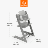 STOKKE söögitool koos turvakaare ja pehmendusega TRIPP TRAPP, storm grey, nordic grey, 685200