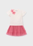 MAYORAL lühikeste varrukatega t-särk + seelik, camellia, 3.946-82, 104  cm