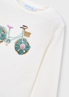 MAYORAL pikkade varrukatega t-särk, natural, 3.019-12, 98  cm