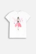 COCCODRILLO t-shirt EVERYDAY GIRL A, valged, ZC4143202VGA-001-152, 152 cm