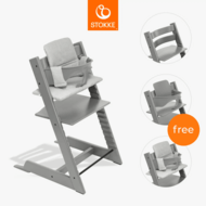 STOKKE söögitool koos turvakaare ja pehmendusega TRIPP TRAPP, storm grey, nordic grey, 685200