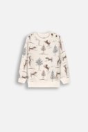 COCCODRILLO sweatshirt FRIENDS TOGETHER BOY NEWBORN, ecru, ZC4132101FBN-003-086, 86 cm