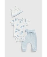 MOTHERCARE lühikeste varrukatega bodi, püksid, müts, GF272