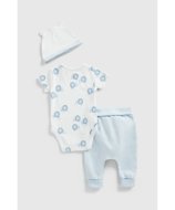 MOTHERCARE lühikeste varrukatega bodi, püksid, müts, GF272