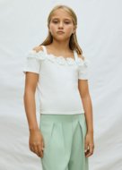 MAYORAL lühikeste varrukatega t-särk, natural, 6.003-95, 128  cm