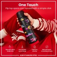 ION8 roostevabast terasest veepudel, Spaceships, 600 ml., I8SS600PKSPACE