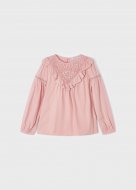 MAYORAL pikkade varrukatega pluus 6B, roosa, 134 cm, 4191-22