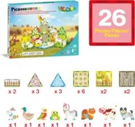 PICASSO TILES magnetkonstruktor 8 farmilooma figuuriga Farm 26 tk., PTQ27