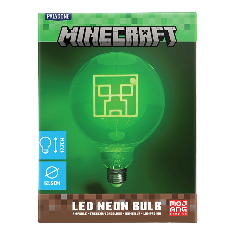 Paladone, Luce da lettura a LED e segnalibro con clip Creeper di Minecraft, regali per videogiocatori con licenza ufficiale, per fan cultura pop, bambini, adolescenti, adulti, mini lampada a batteria