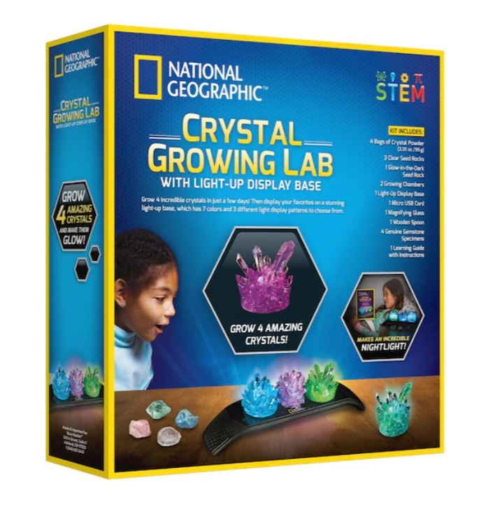 National Geographic Kit Scavo Geodi 2 Pezzi Con Lente D'Ingrandimento | Gioco Scientifico Per Bambini 8+ Per Scoprire Cristalli Veri