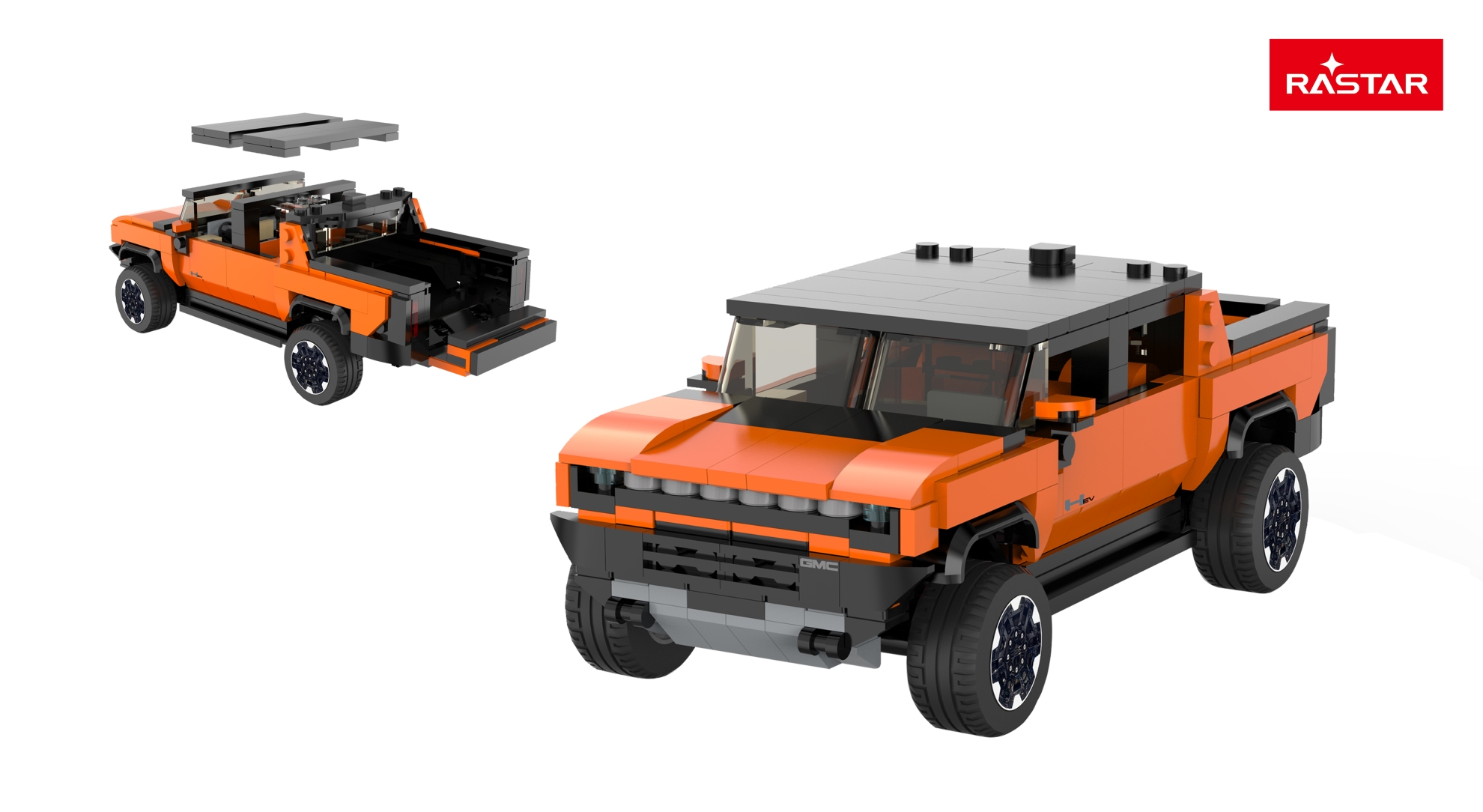 RASTAR 1:30 kokkupandav auto mudel Hummer EV, assort., oranz/kollane ...