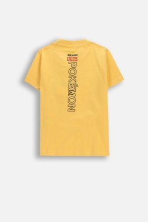 COCCODRILLO lühikeste varrukatega särk LICENCE BOY, kollane, WC5143204LBD-004-122, 122 cm 