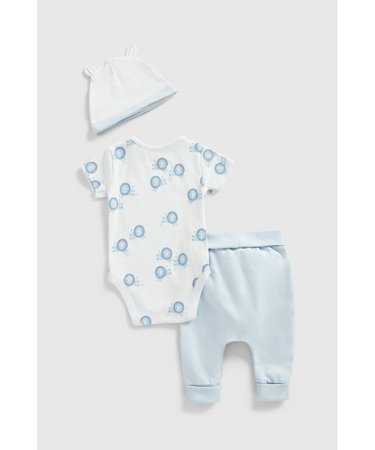 MOTHERCARE lühikeste varrukatega bodi, püksid, müts, GF272 