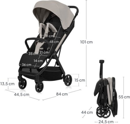 LIONELO jalutuskäru JULIE AIR, Beige sand 