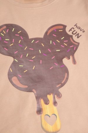 COCCODRILLO lühikeste varrukatega t-särk EVERYDAY GIRL A, beež, WC4143218VGA-002- 