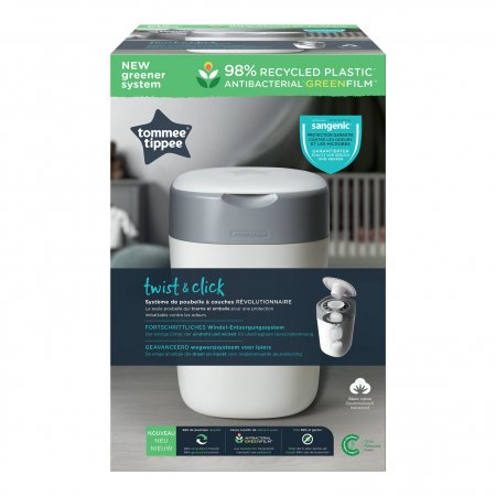 TOMMEE TIPPEE mähkmekonteiner Twist & Click, puuvilla valge, 85100102 85100102