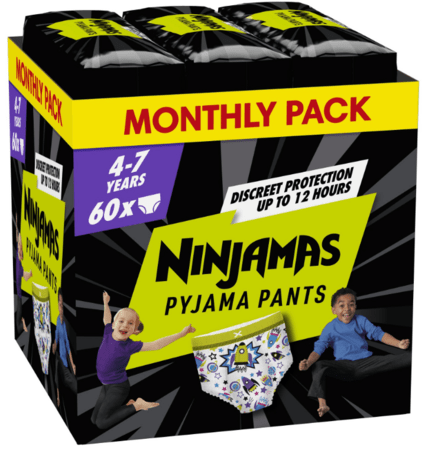 PAMPERS püksmähkmed NINJAMAS Space, 7 suurus, 17-30kg, 60 tk., 80756322 