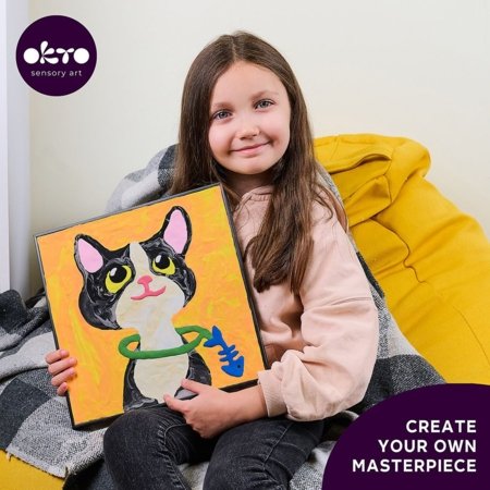 OKTO värvimine savikunstiga numbrite järgi Cat, 29x29 cm, ETC20036 