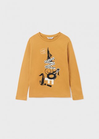 MAYORAL pikkade varrukatega t-särk 8J, sinepi värv, 140 cm, 7037-17 7037-17 16