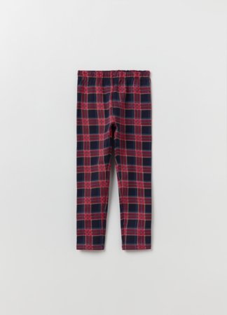 OVS 1 EN GIRL 3-10Y LEGGINGS 3-4 BLUE/RED CHECK 001911892 
