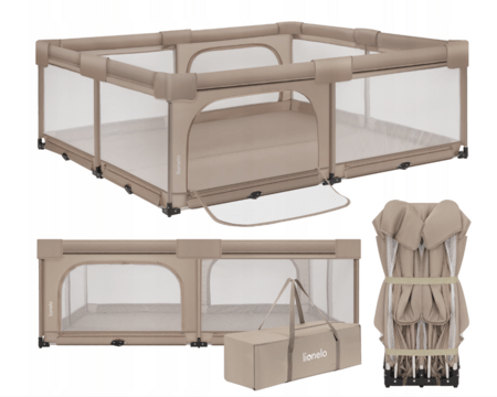 LIONELO mänguaedik-maneež FLORENCE XL EASY FOLD, Beige sand, LO-FLORENCE XL EASY FOLD 