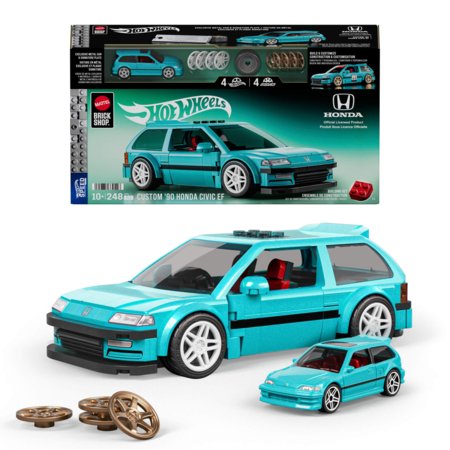 MATTEL BRICK SHOP HOT WHEELS 1:32 Honda Custom ’90 Civic EF ehituskomplekt, JHF62 