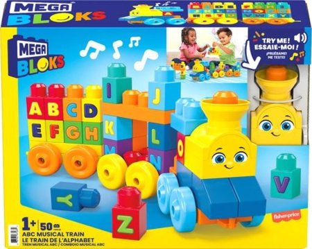 MEGA BLOKS FIRST BUILDERS komplekt "Tähestiku õppimise rong" (50 tk), FWK22 