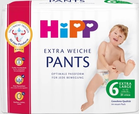 HiPP püksmähkmed PREMIUM, 6 suurus, 14+ kg., 31 tk., 92050 