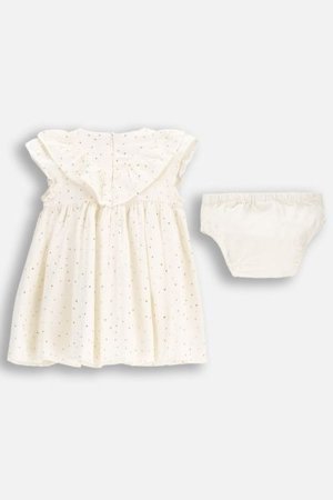 COCCODRILLO lühikeste varrukatega kleit ELEGANT BABY GIRL, kreemjas, WC5128202EBG-003-098, 98 cm 