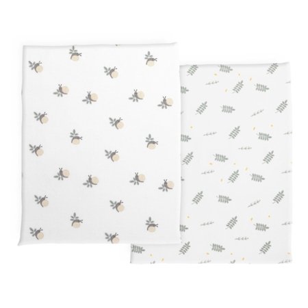 CHICCO linane voodipesu hällile NEXT2ME TWINS, 44x76 cm, 2 tk, rohelised lehed 