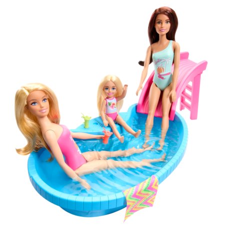 BARBIE basseinikomplekt liumäega, HRJ74 