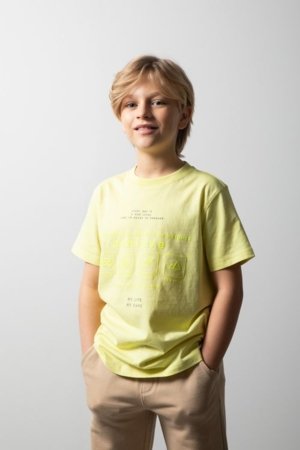 COCCODRILLO lühikeste varrukatega t-särk, kollased, WC6143203NBJ-004-164, 164 cm 