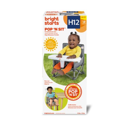 BRIGHT STARTS söögitool - booster POP 'N SIT, GREY, 17198 
