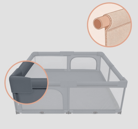 LIONELO mänguaedik-maneež FLORENCE XL EASY FOLD, Grey stone, LO-FLORENCE XL EASY FOLD 