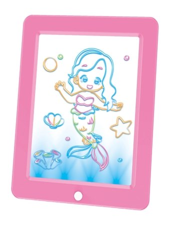 Joonistamis- ja kirjutamistahvel valgusega, roosa, 2410K0084 