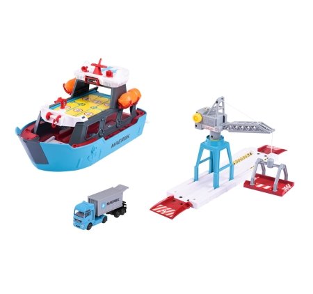 DICKIE TOYS creatix logistika kaubaveoks Laev+1 sõiduk, 212050039 