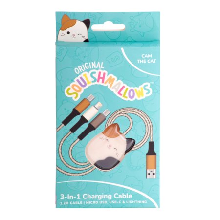 SQUISHMALLOWS 3in1 laadimiskaabel Cam 1,2 m, CBSQM-3IN1-CAM 