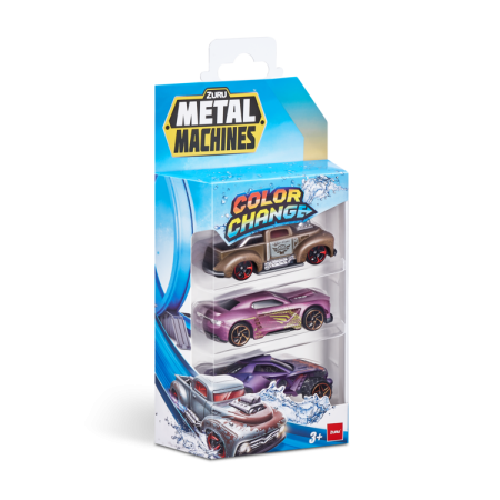 METAL MACHINES 3 autot komplekt värvimuutev, assortii, 67101 