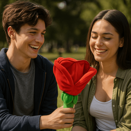 FLIPETZ pehme mänguasi - roos südames, Poppy red, 80400 