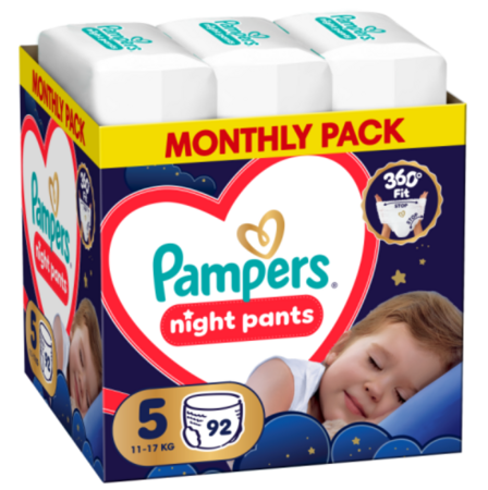 PAMPERS püksmähkmed Pants Night Monthly Pack, 5 suurus, 12-17kg, 114 vnt., 80895140 