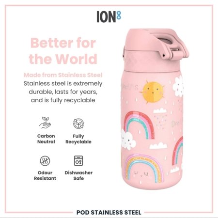 ION8 roostevabast terasest veepudel, Rainbows, 400 ml. ,I8SS400PPRAINB 