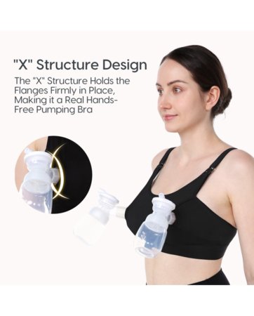 MOMCOZY käed-vabad rinnahoidja elektrilise rinnapumba jaoks, L suurus, Must YN08 