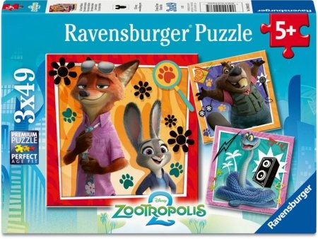 RAVENSBURGER PUZZLE pusle Zootopia 2, 3x49 tk, 12004137 5 