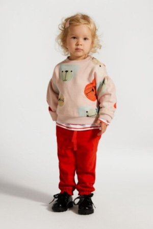 COCCODRILLO sweatshirt CUTE GIRL NEWBORN, powder pink, ZC4132602CGN-033-086, 86 cm 