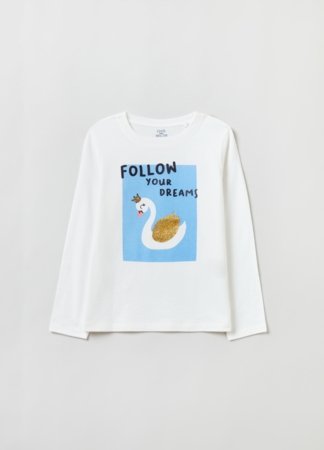 OVS GIRL3-10Y T-SHIRTS L/S 2H 9-10 WHITE 001904632 