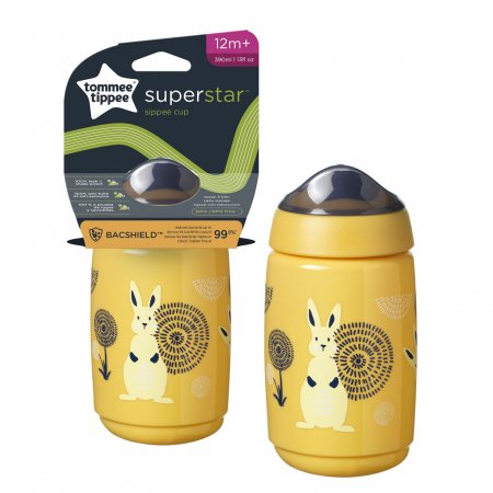 TOMMEE TIPPEE võõrutamise lutipudel SIPPER, 12m+, 390ml, yellow, 447828 447828